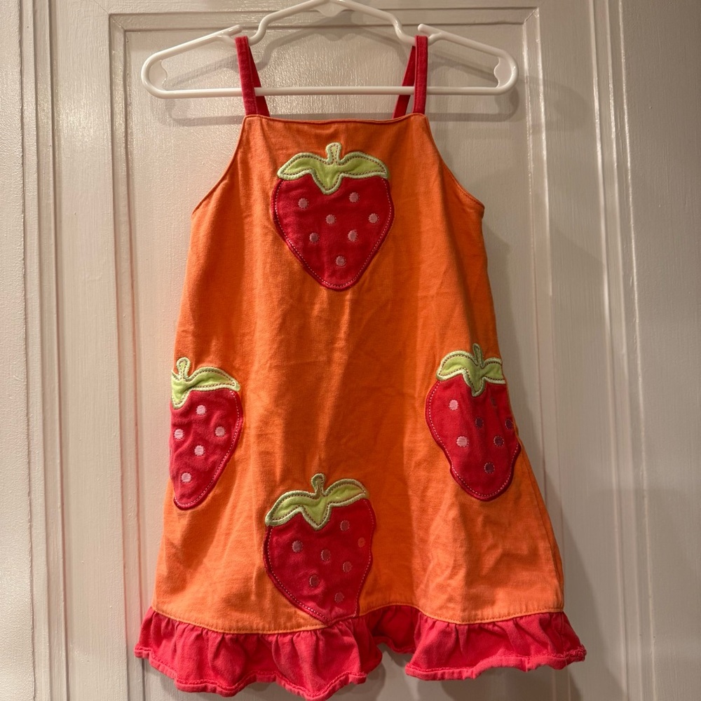 Vintage Circo Orange Strawberry Dress with Red Accents, size 2T